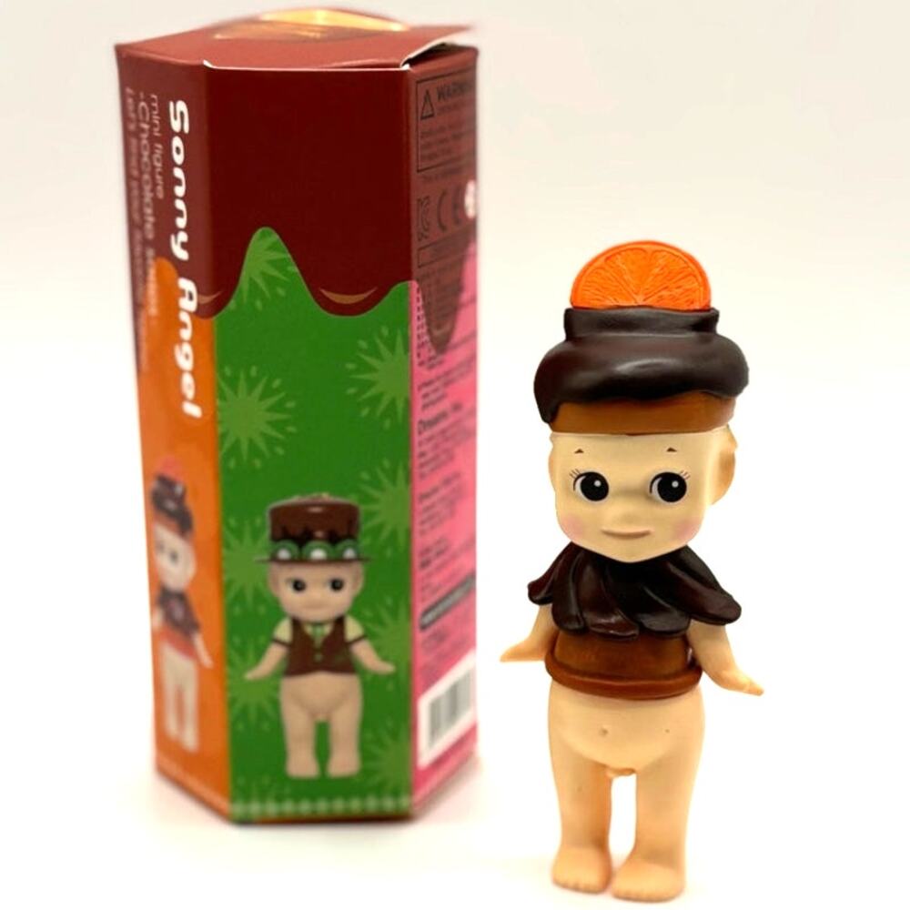 New Kawaii Cupid Angel Mini Figure in Orange Chocolate Costume, Cute Toy, Gift
